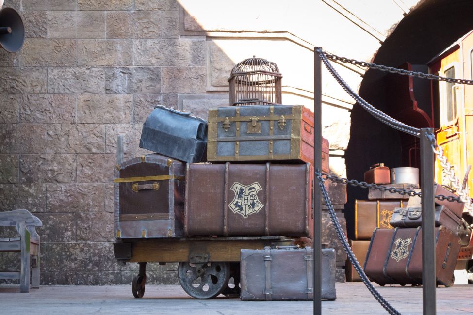 antique excess baggage on trolley